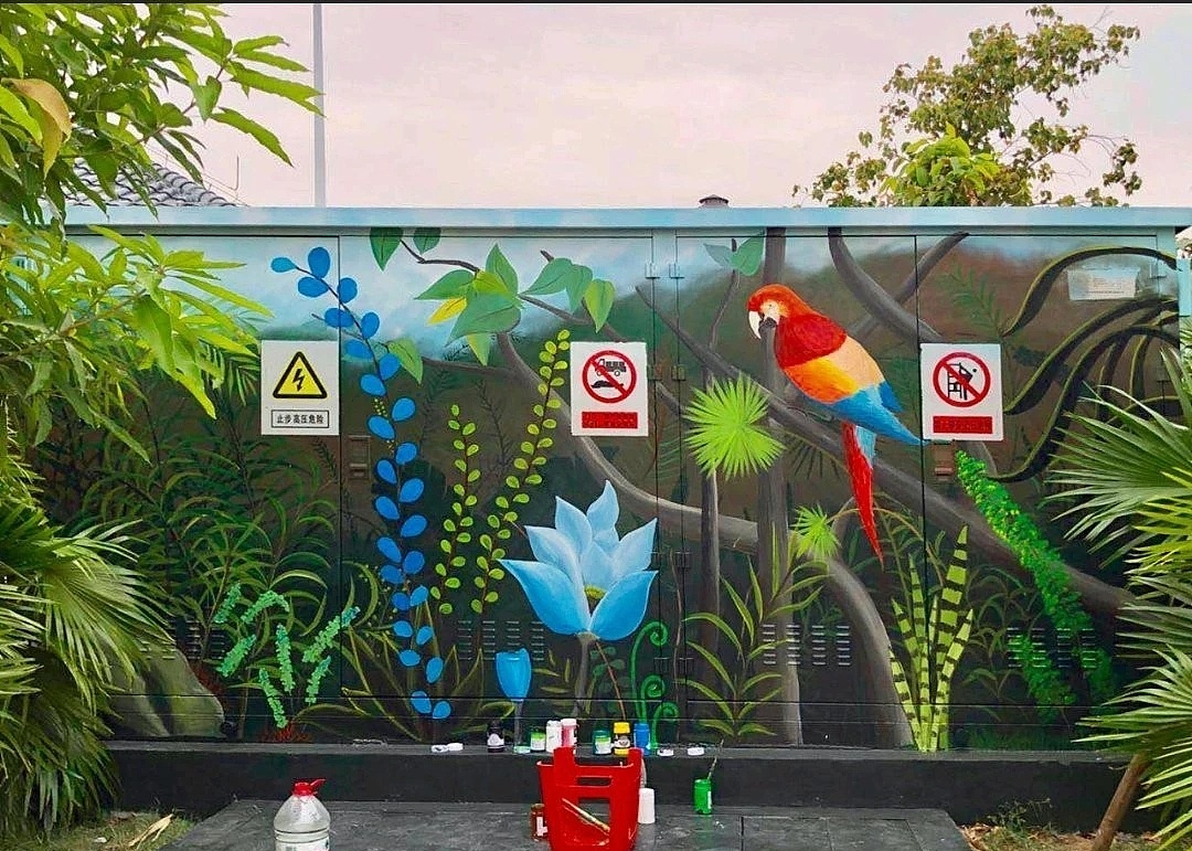 电箱彩绘电箱涂鸦电箱手绘画美化电箱