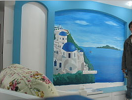 地中海风情墙绘