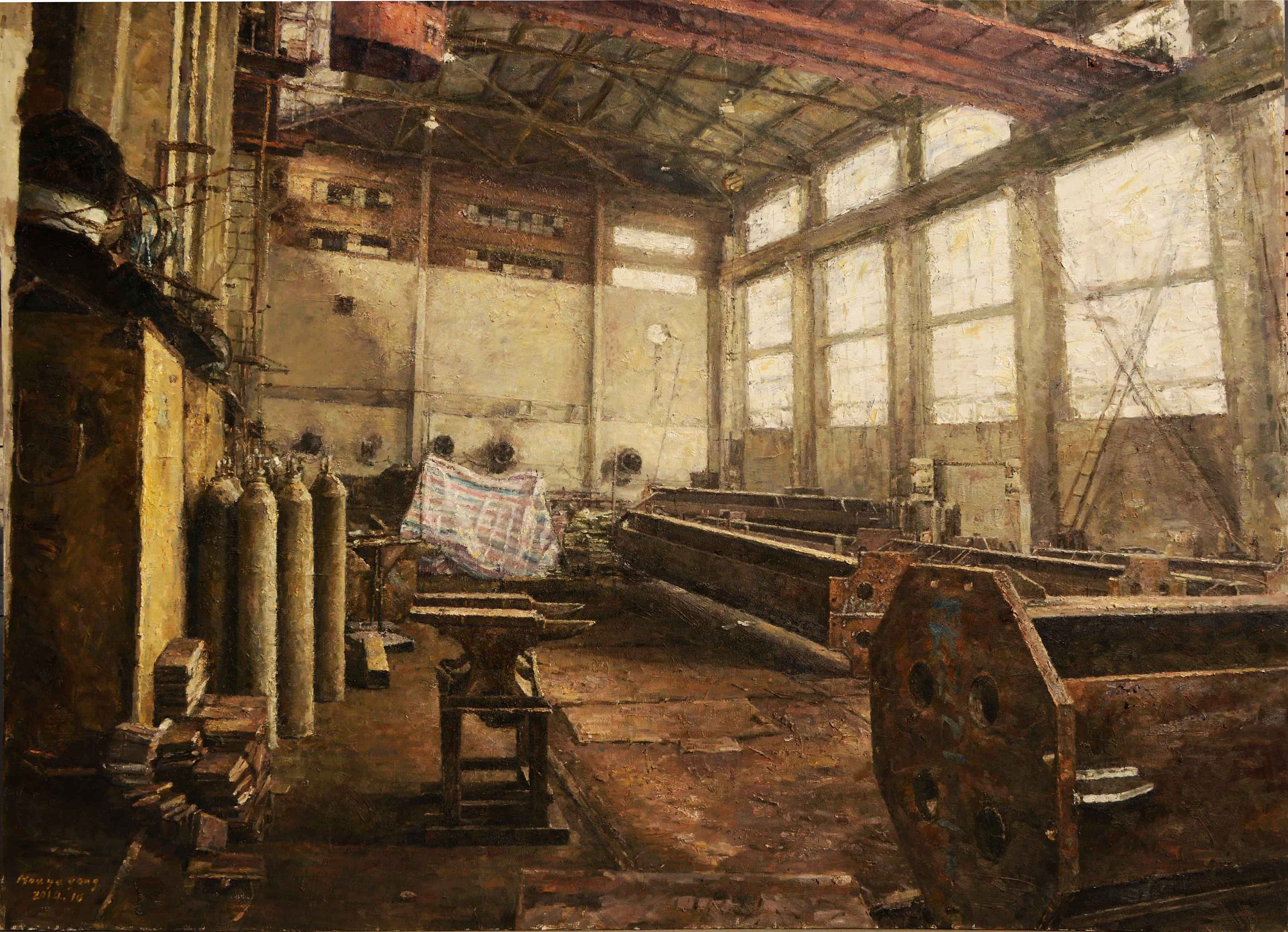 安静的工厂系列|纯艺术|油画|侯雨杨 - 原创作品 - 站酷 (zcool)