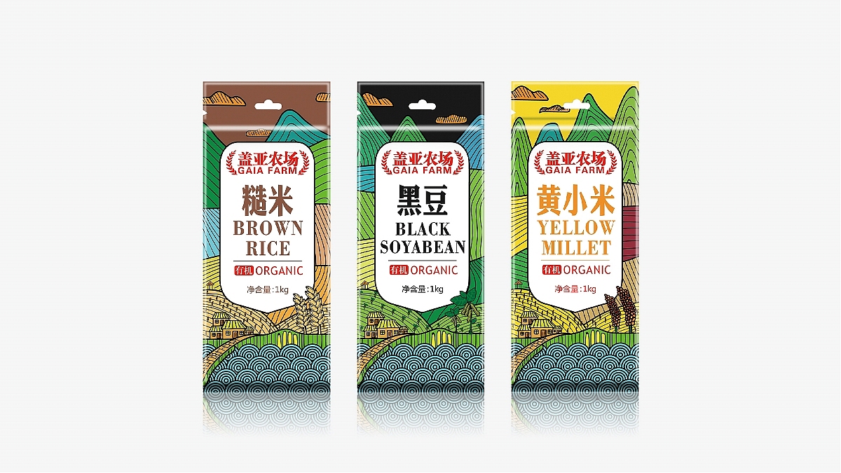燕麦黄小米糙米黑米黄豆黄小米杂粮产品包装设计