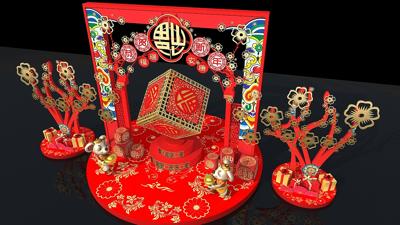 春节美陈（图ZMTg5OTYwOTgw） - 展陈设计 - 站酷设计师J自在原创素材 - 站酷ZCOOL