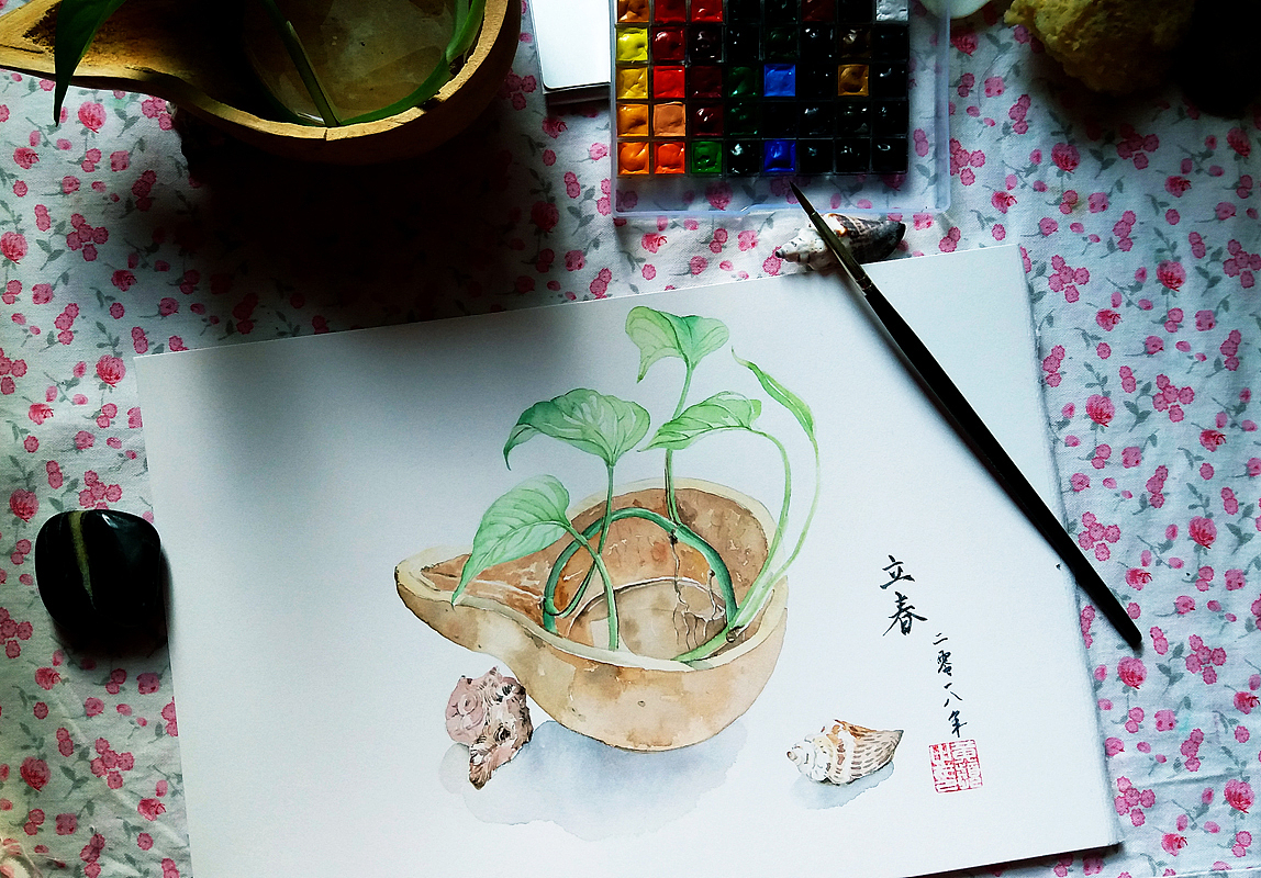 火儿水彩《立春》（图ZMTA0MzY4MDI4） - 绘画 - 站酷设计师火儿原创素材 - 站酷ZCOOL