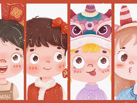 新年系列头像插画