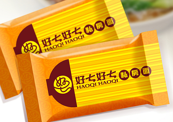 好七好七私房面LOGO设计,上海快餐连锁店设计，面馆标志设计公司，餐饮店面VI设计案例赏析