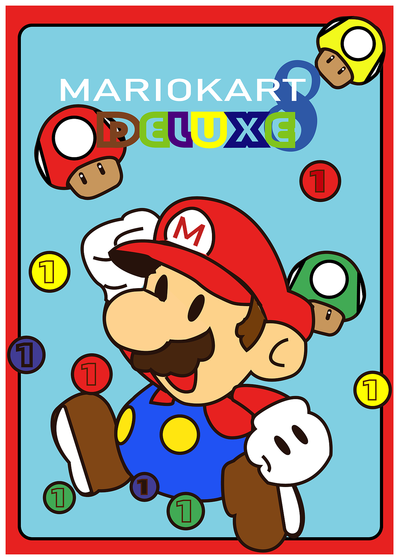 马里奥 矢量平面插画