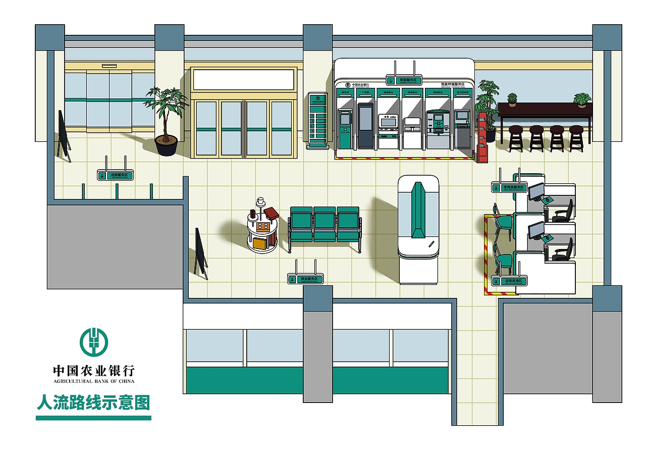 银行平面示意图（图ZMTg1MDQ4MjQw） - 商业插画 - 站酷设计师神木君原创素材 - 站酷ZCOOL