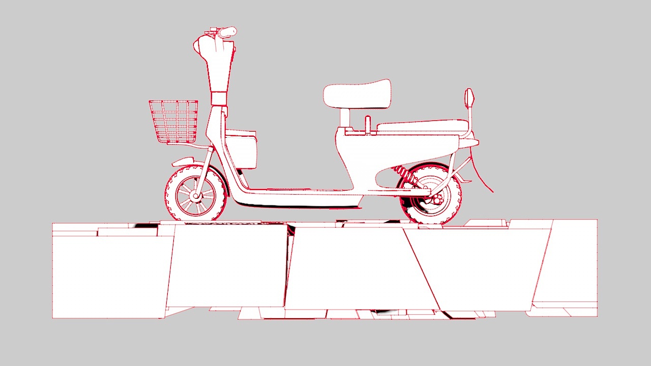 电动车三维线稿图（图ZMTY5MjUxNTAw） - 交通工具 - 站酷设计师五分一角原创素材 - 站酷ZCOOL