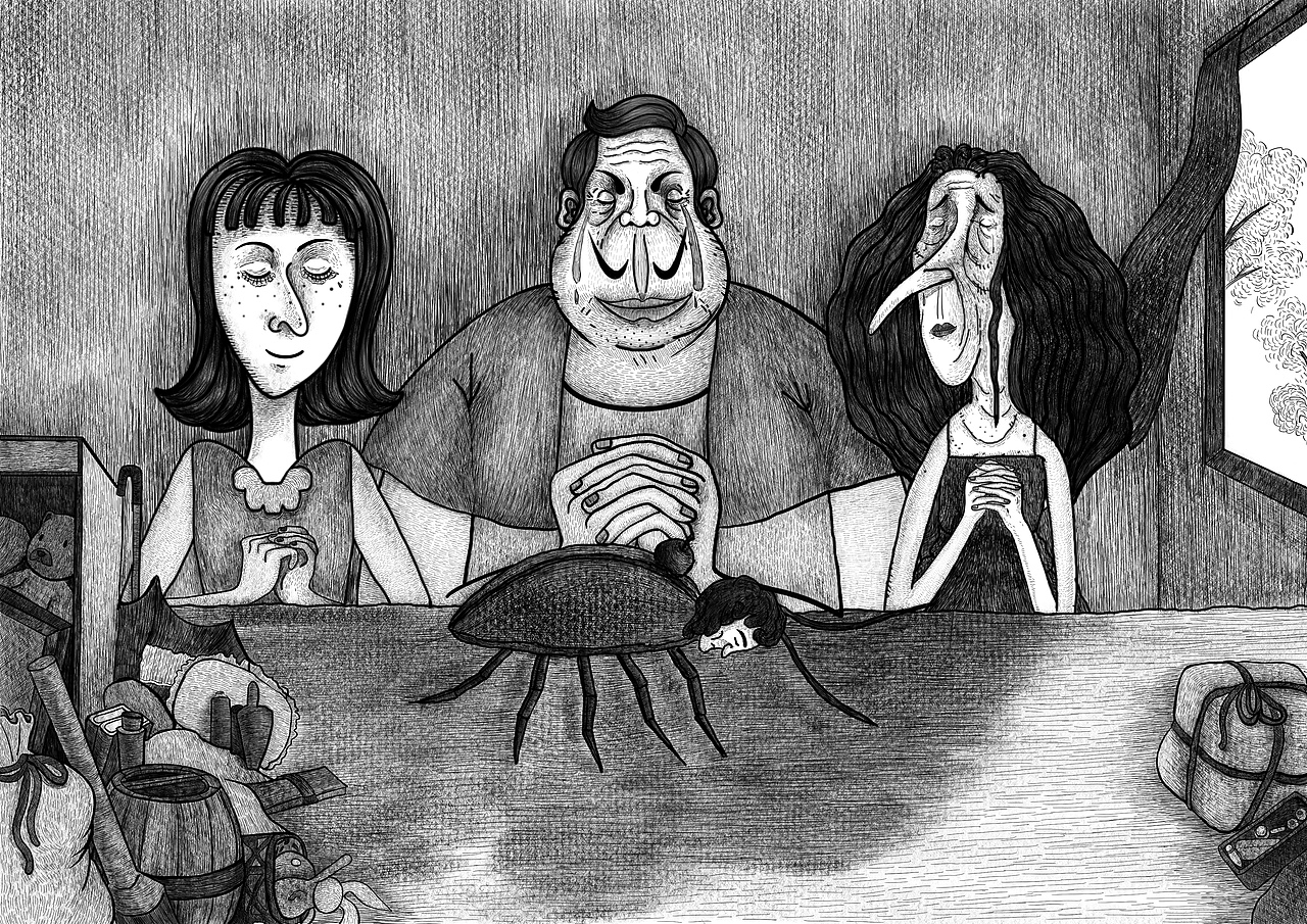 书籍插画设计-反乌托邦小说/卡夫卡《变形记》