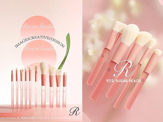 RECCO | BLJ半糖蜜桃 化妆刷 美妆工具 产品静物摄影