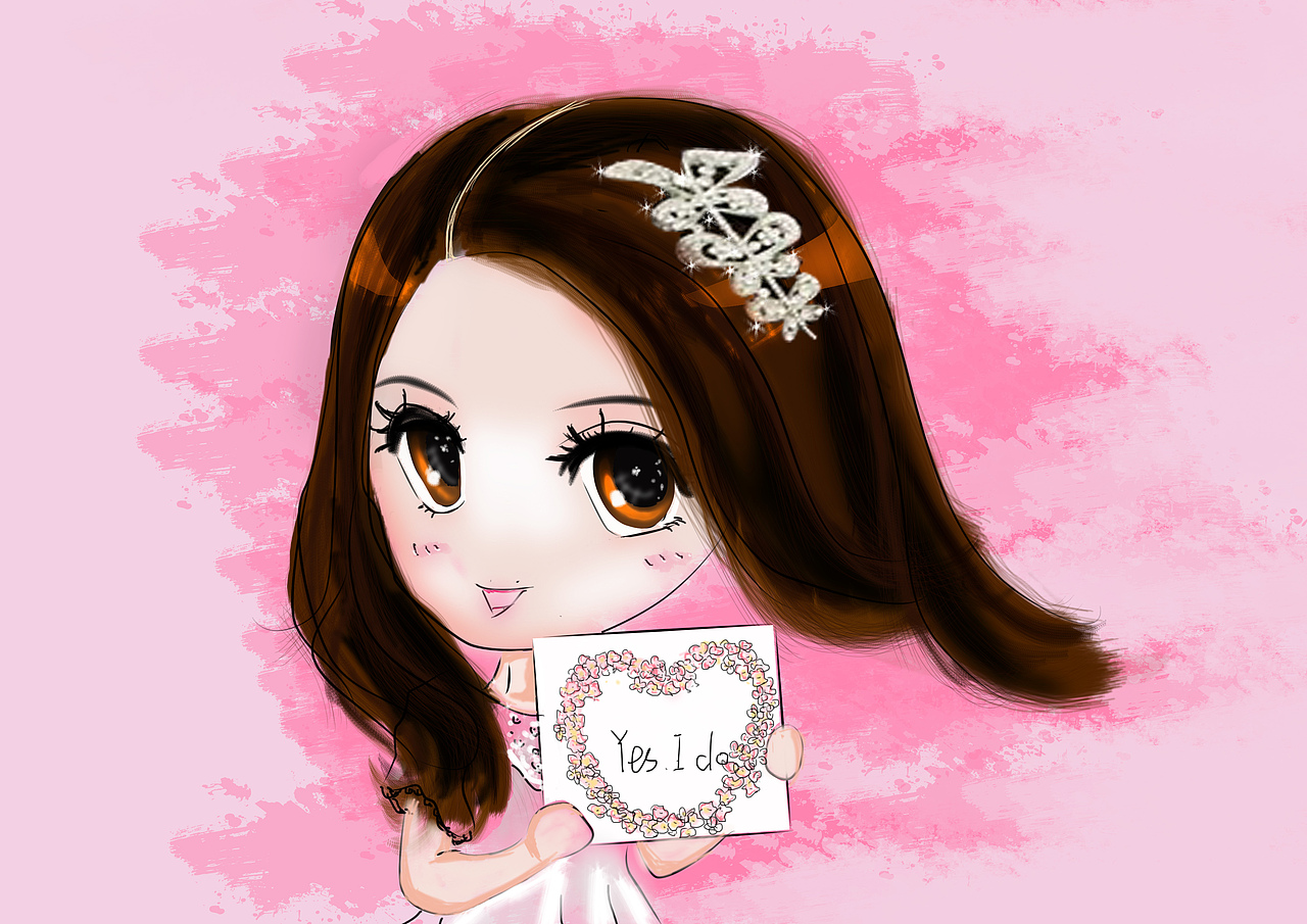 帮朋友画Q版的结婚照