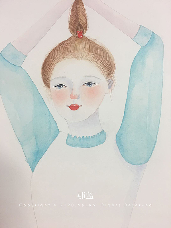 插画 水彩 手绘 原创 水彩人物 绘画过程 水彩女生教程（图ZMjA0MTI5ODM2） - 创作习作 - 站酷设计师那蓝酱原创素材 - 站酷ZCOOL