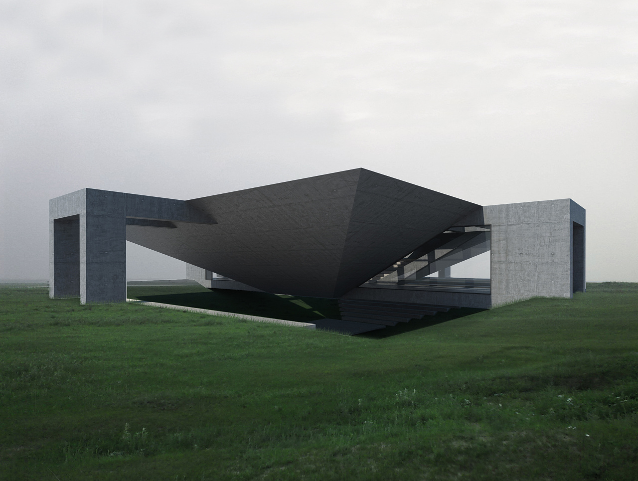 教堂系列之倒梯形教堂|空间|建筑设计|周陈瑜 - 原创作品 - 站酷