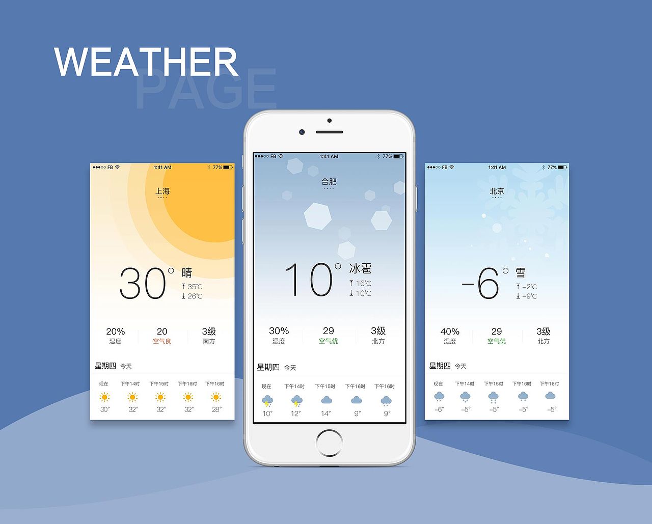 天气（图ZMTE3MzMyNTY4） - APP界面 - 站酷设计师Amyzhengy原创素材 - 站酷ZCOOL