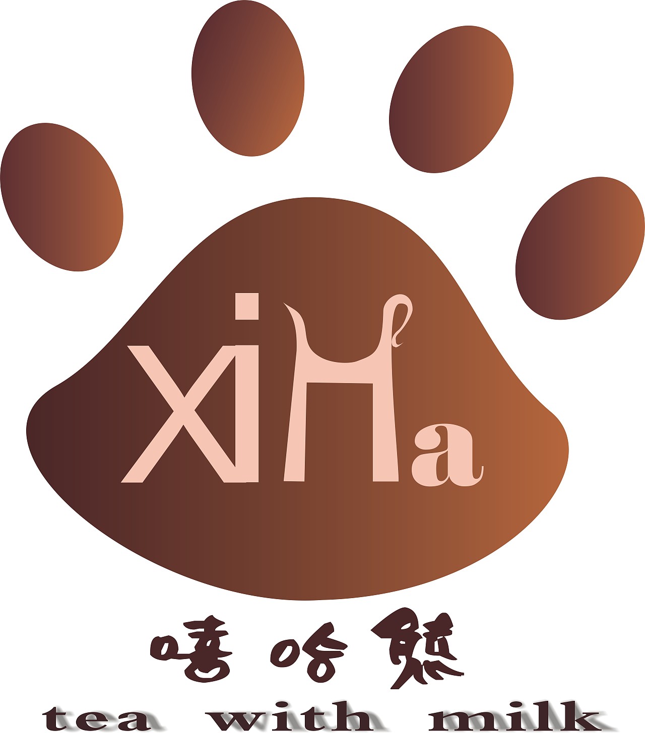 嘻哈熊奶茶logo设计