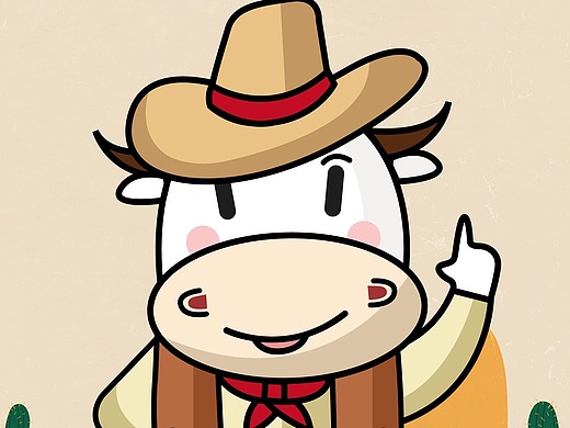 卡通牛设计 品牌ip 汽车车贴 吉祥物形象