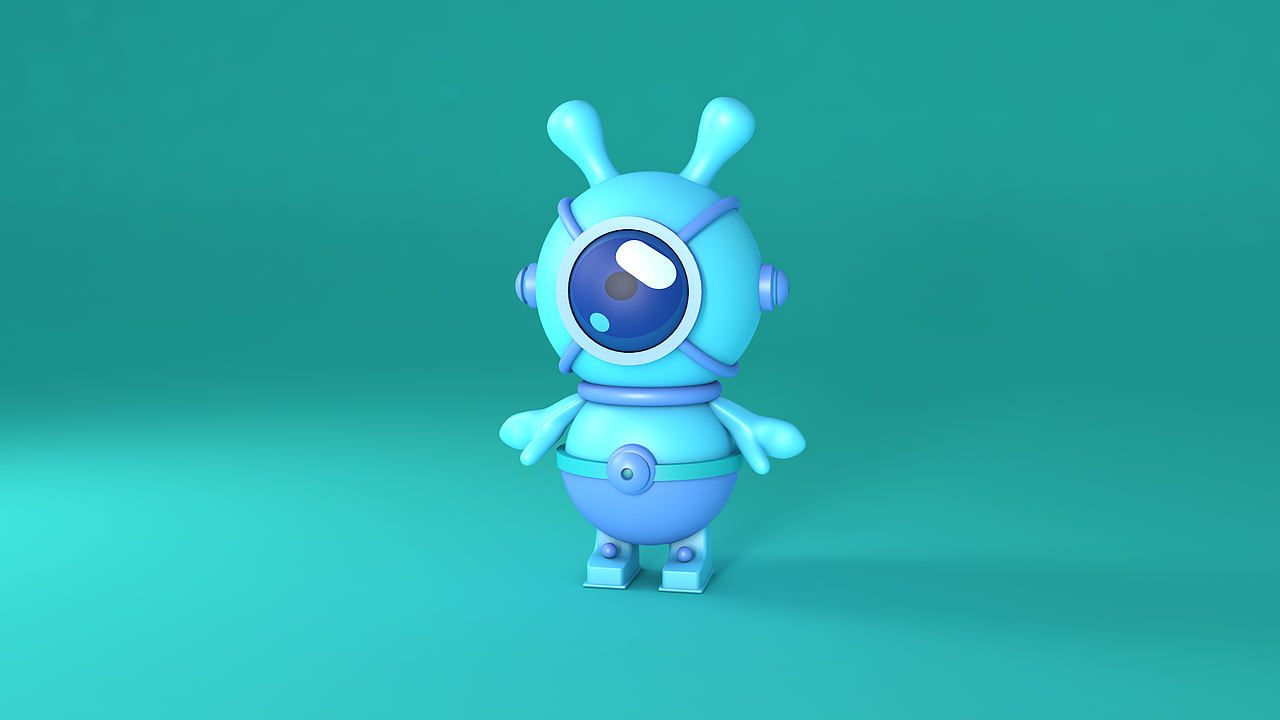 C4D临摹小矮人 蓝色