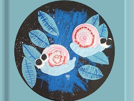 小重山-儿童绘画作品-蜗牛手工绘画 摄影