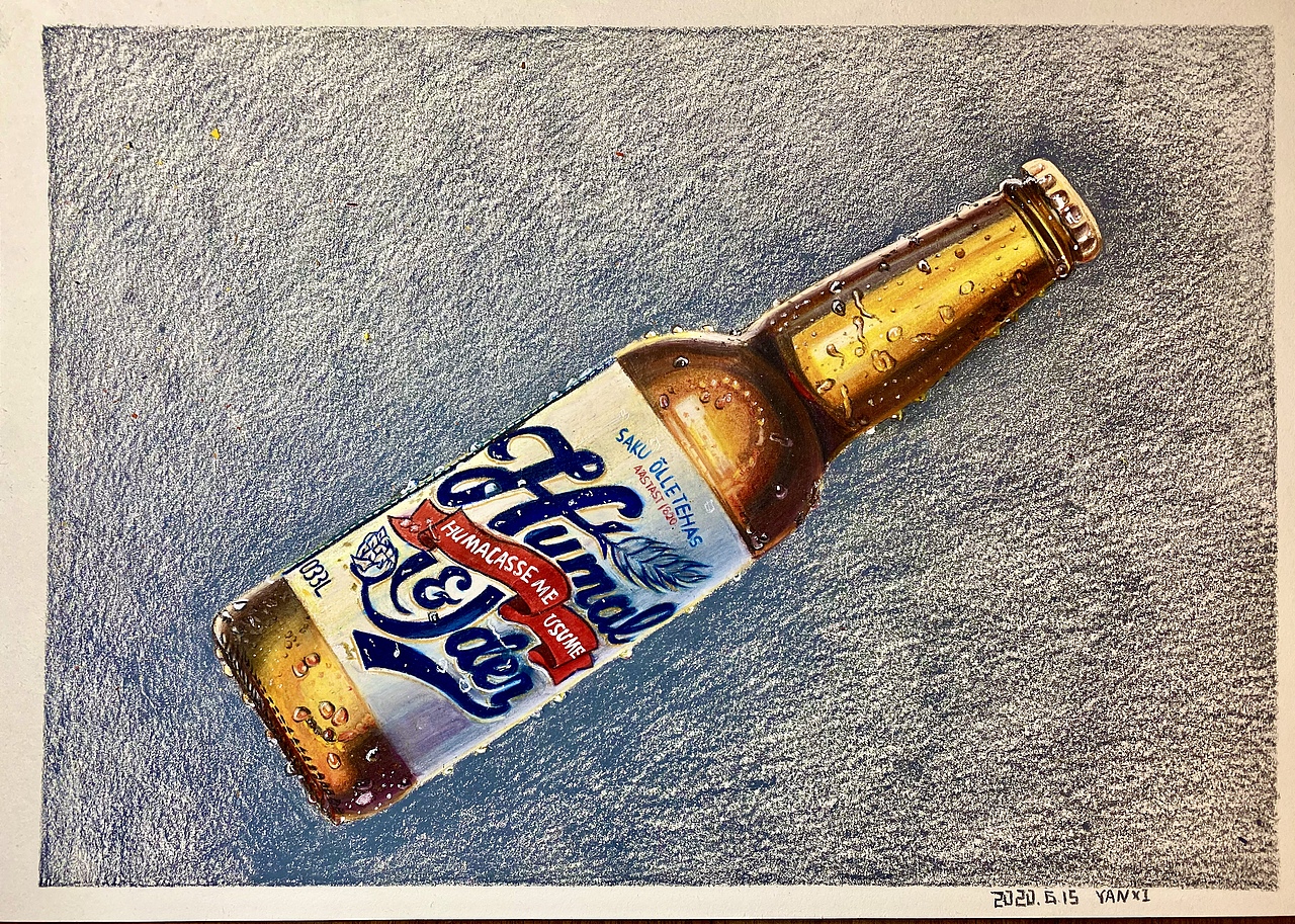 彩铅 啤酒|纯艺术|绘画|喜宝啾_原创作品-站酷zcool