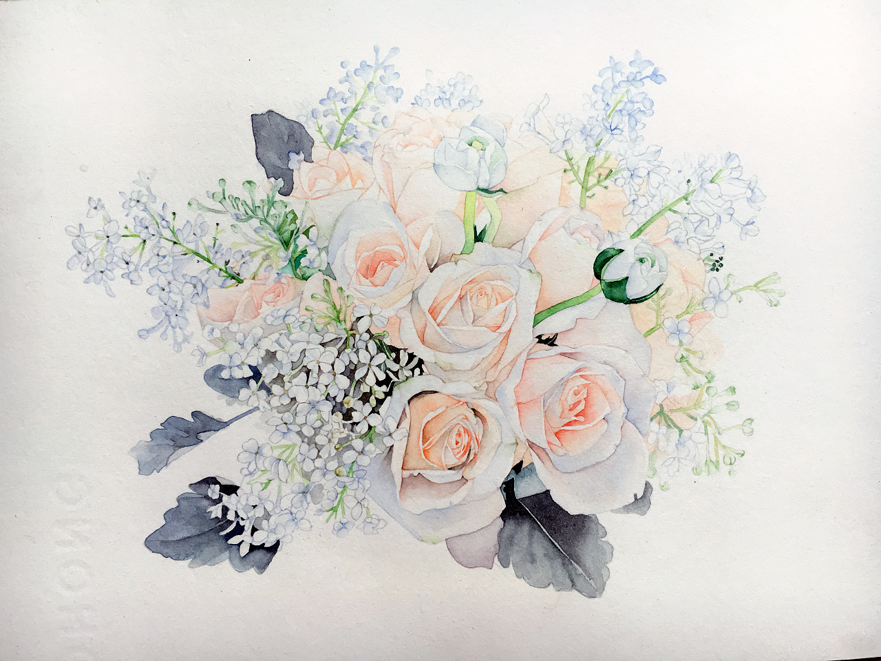 水彩花束