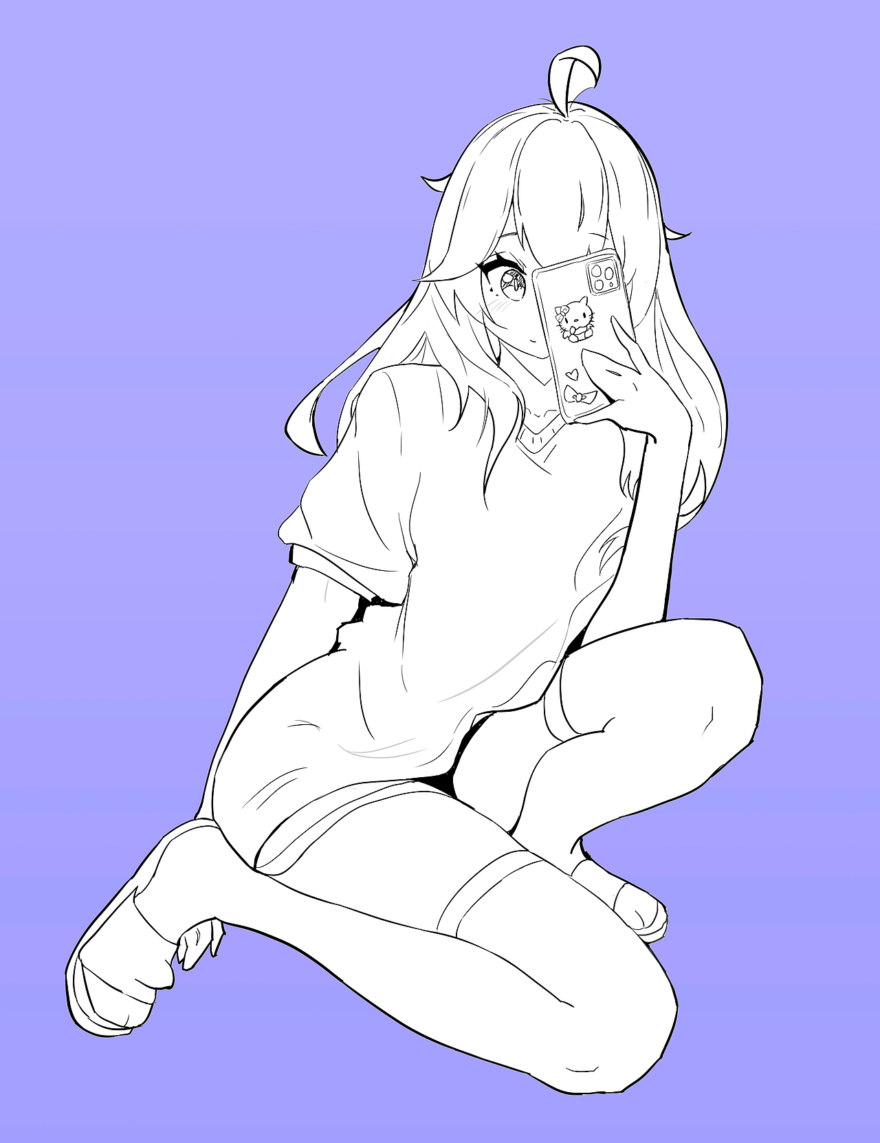 小可可熊崽小姐姐绘画过程