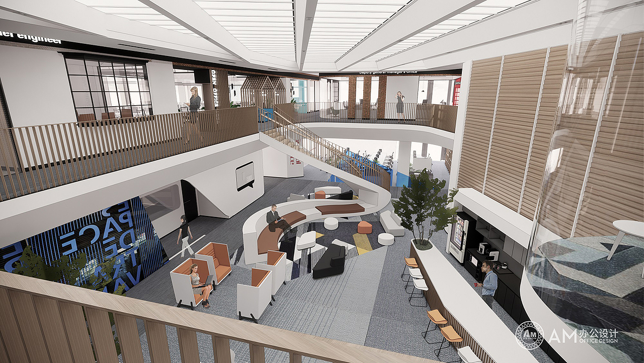AM设计 | 内蒙古东源集团办公楼六层中庭及走廊设计