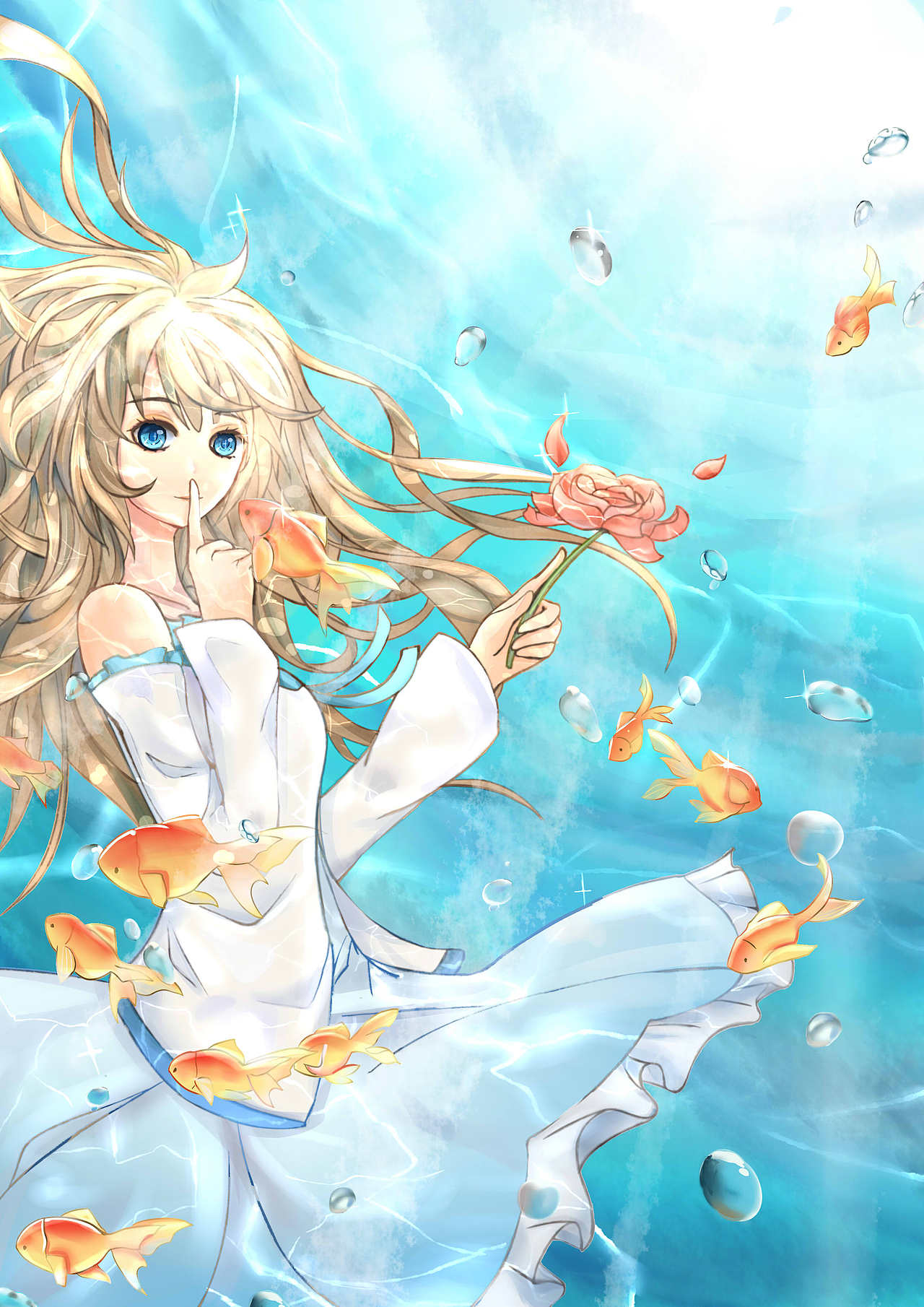 海底少女插画以及过程记录