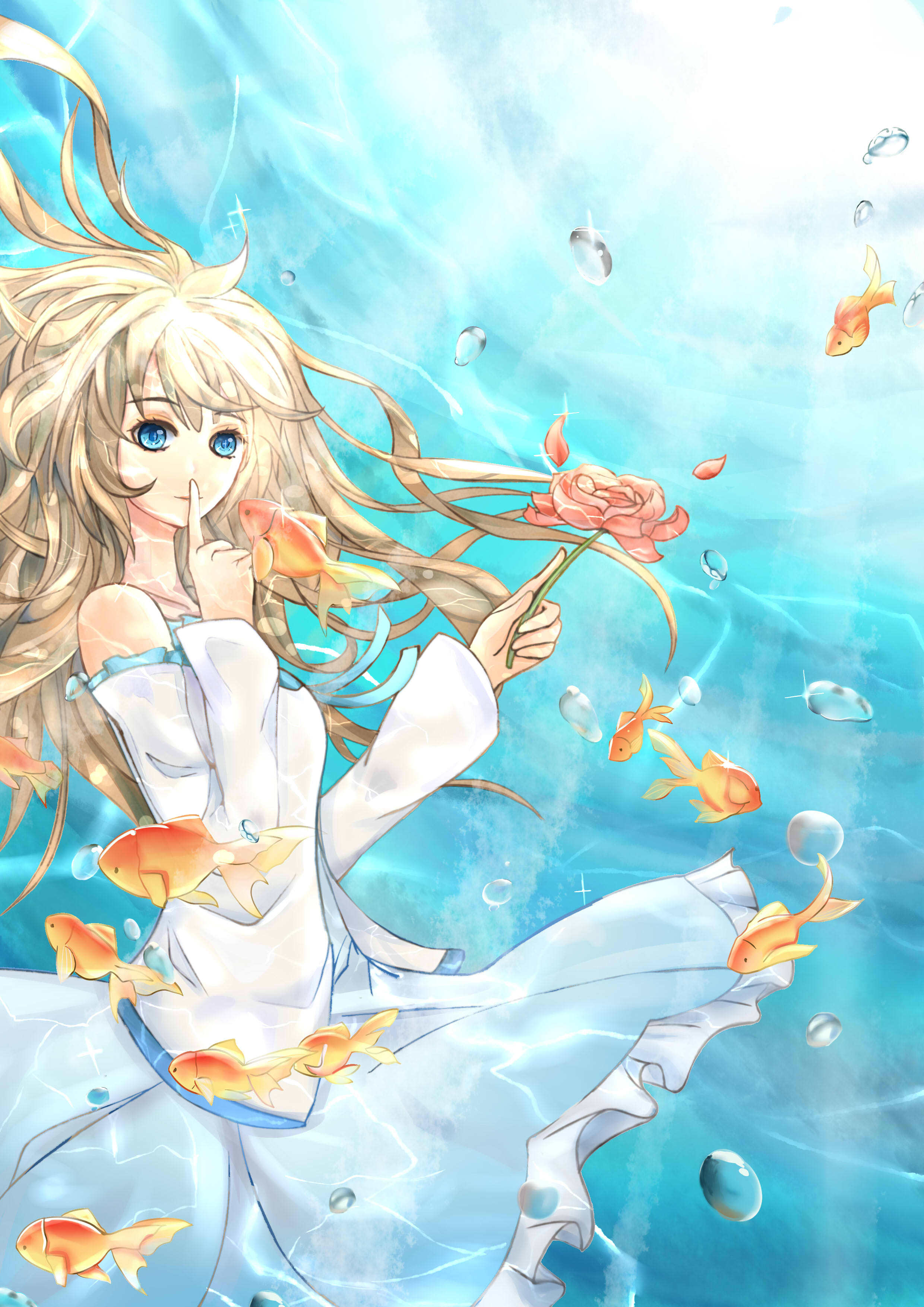 海底少女插画以及过程记录