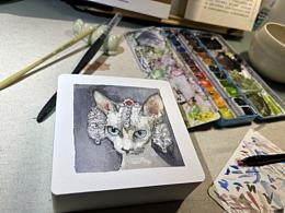 水彩·貓
