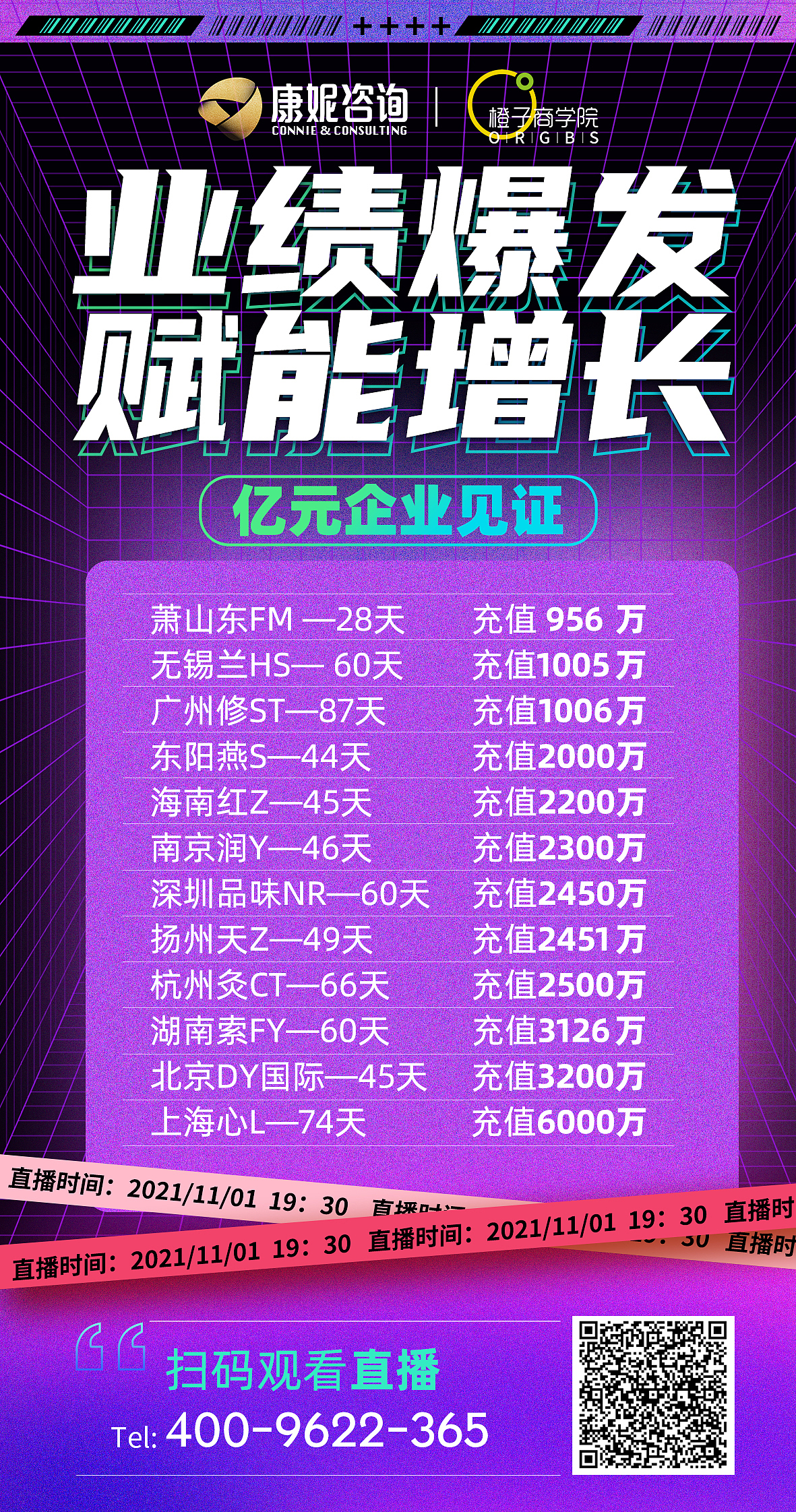 赋能充值线上直播宣传造势