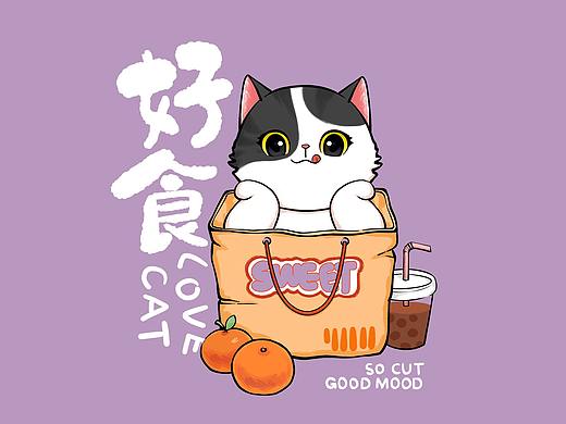 日系猫咪插画  软萌  服装图案设计