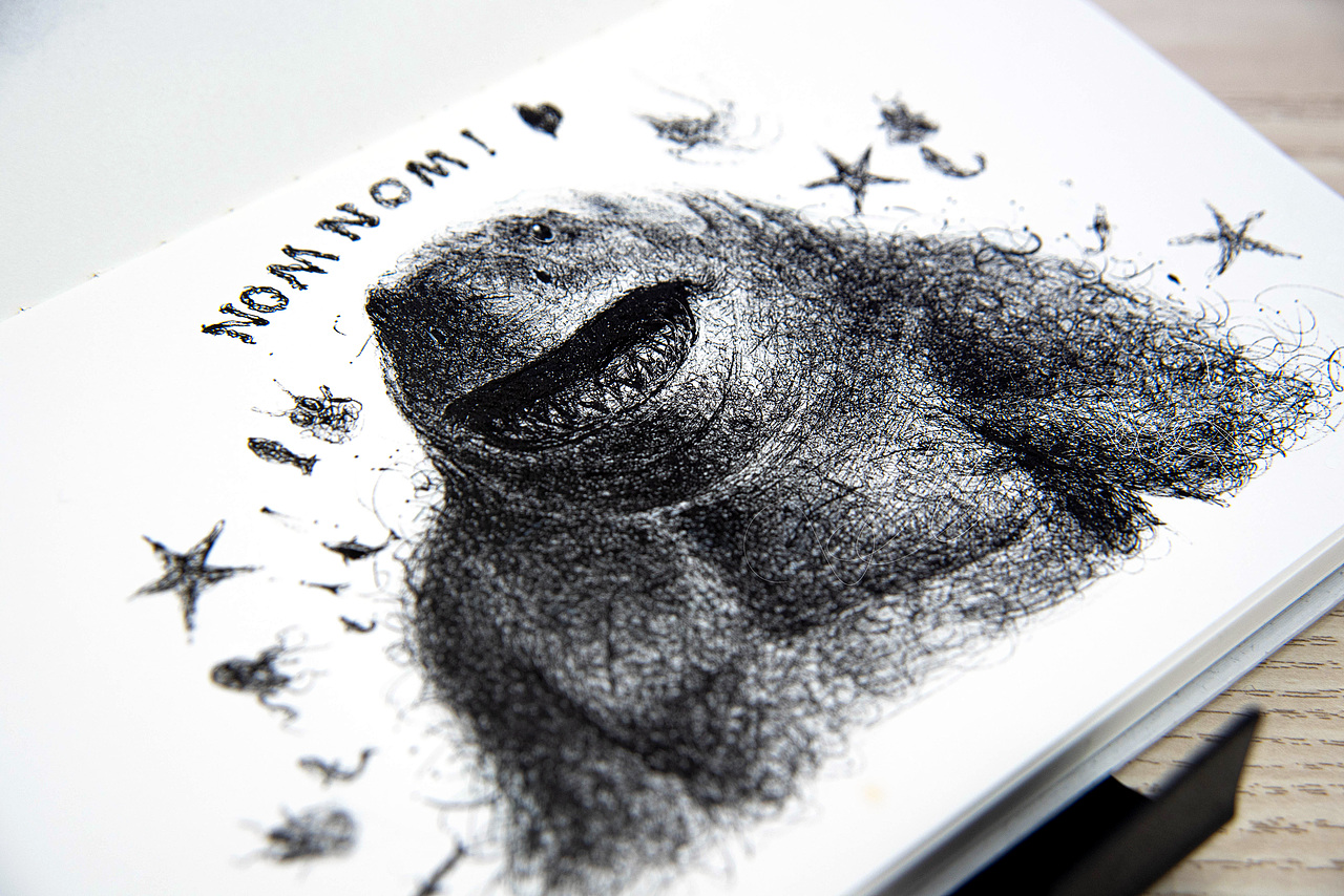 谁不喜欢萌萌的大鲨鱼呢~nom nom!~版权深圳/插画师/2年前/234浏览