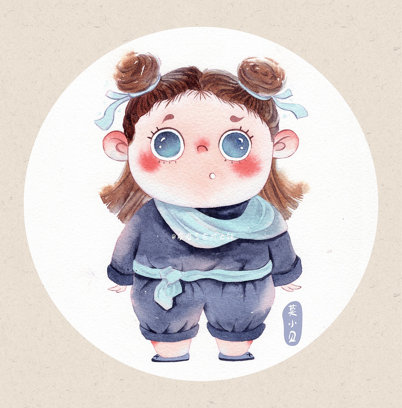 手绘水彩儿童插画—武林外传