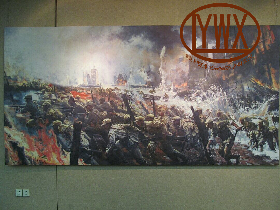 战争壁画场景油画创作