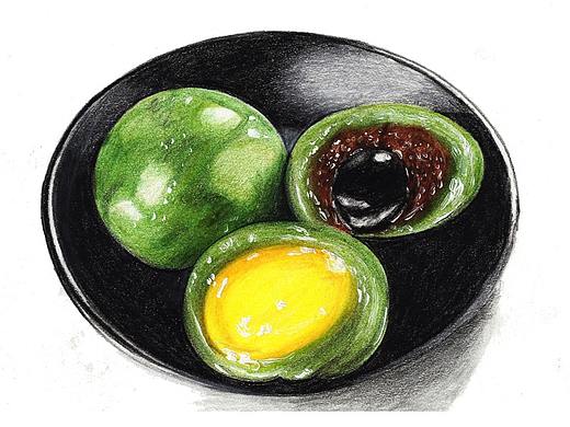 【驴大萌彩铅教程348】手绘美食 青团