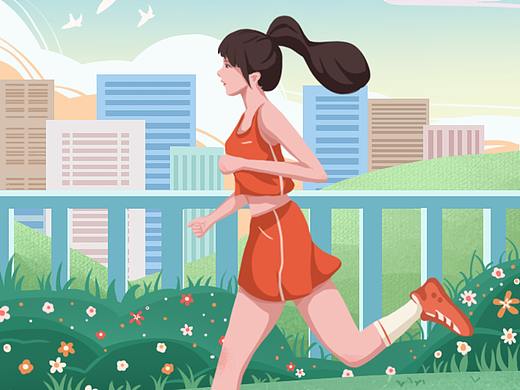 插画人物互动运动