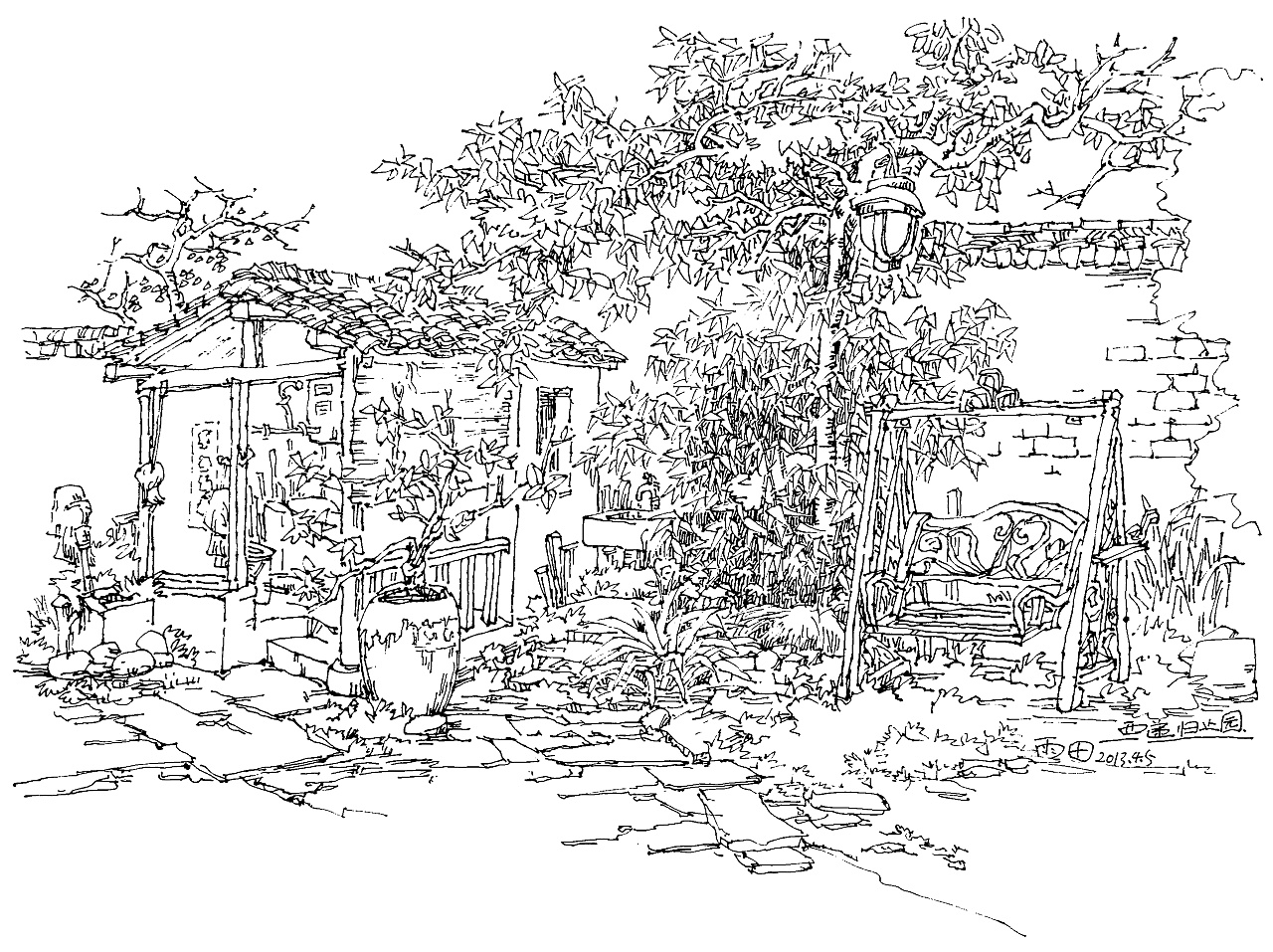 皖南印象之二西递写生作品集这是我近几年在黟县西递的钢笔速写写生