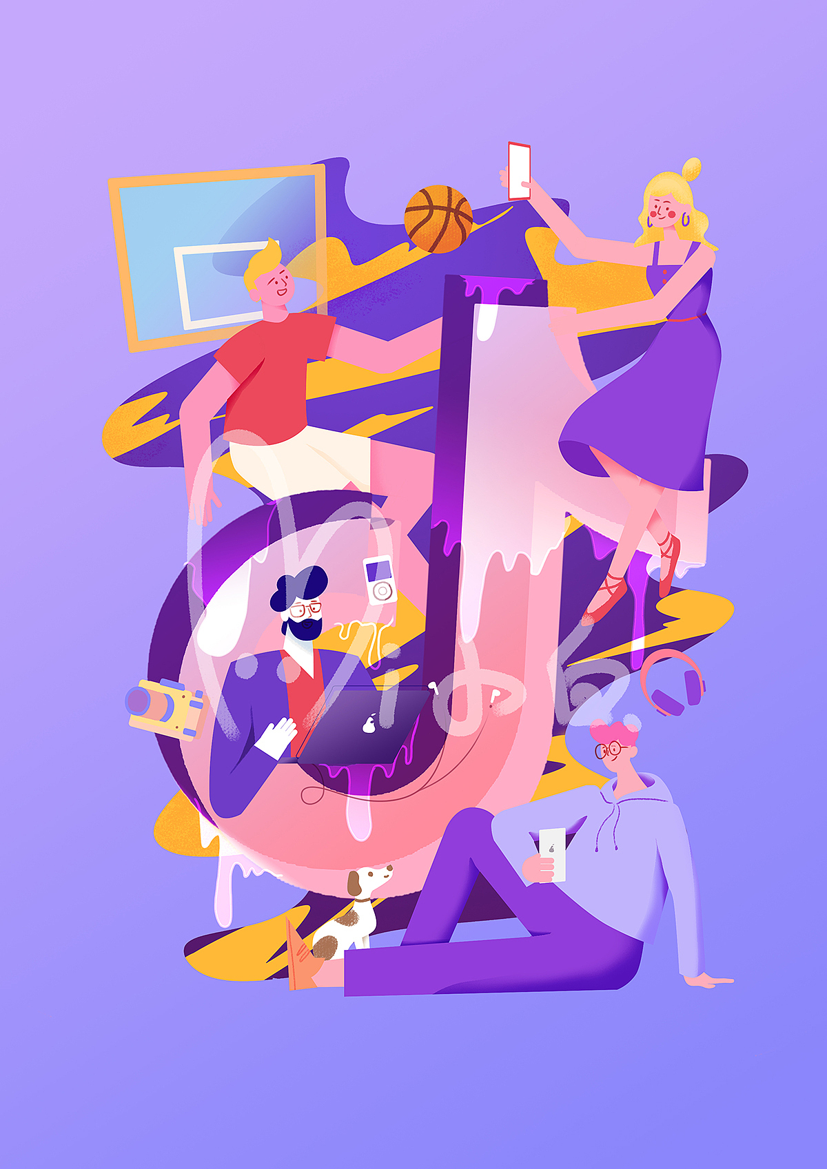 抖音插画习作-MI小白