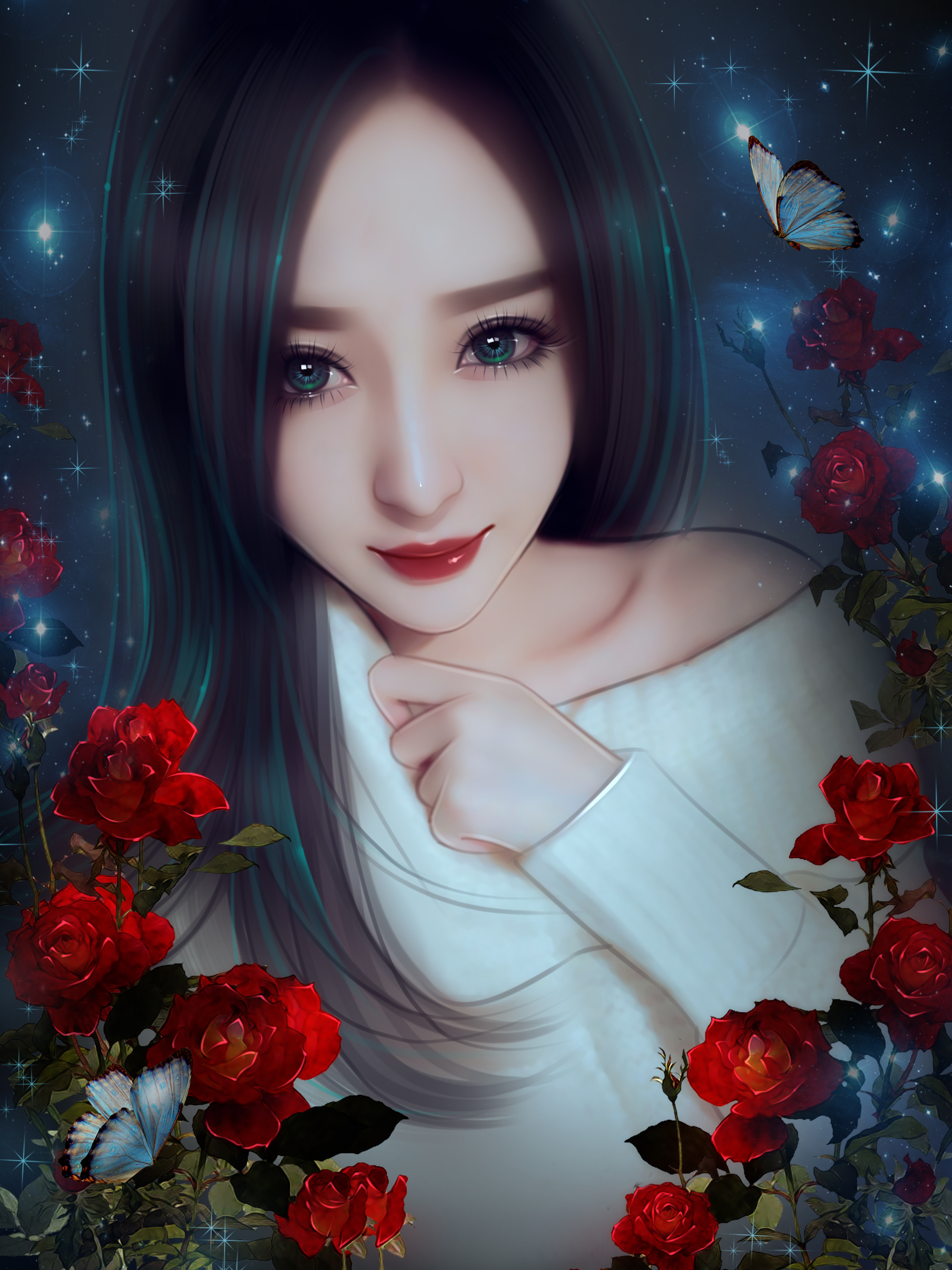 暗黑玫瑰风格 照片转手绘一波 原创风格