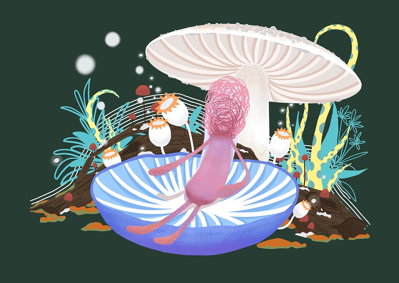 插画《蘑菇》系列（图ZMzUyOTQzNTA0） - 创作习作 - 站酷设计师彦页二川原创素材 - 站酷ZCOOL