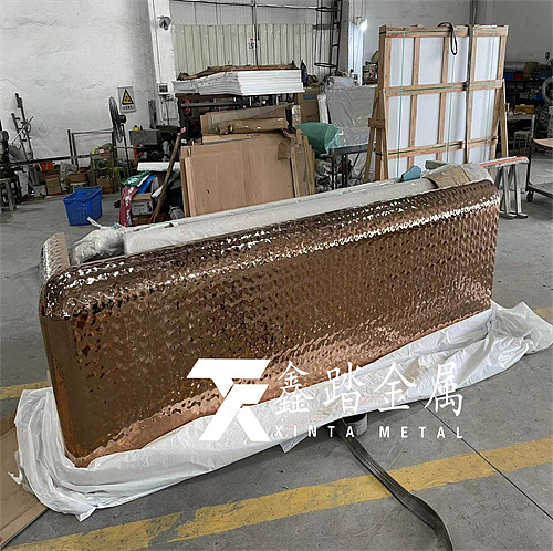 玫瑰金红镜面水波纹吧台、酒店前台不锈钢接待台系列