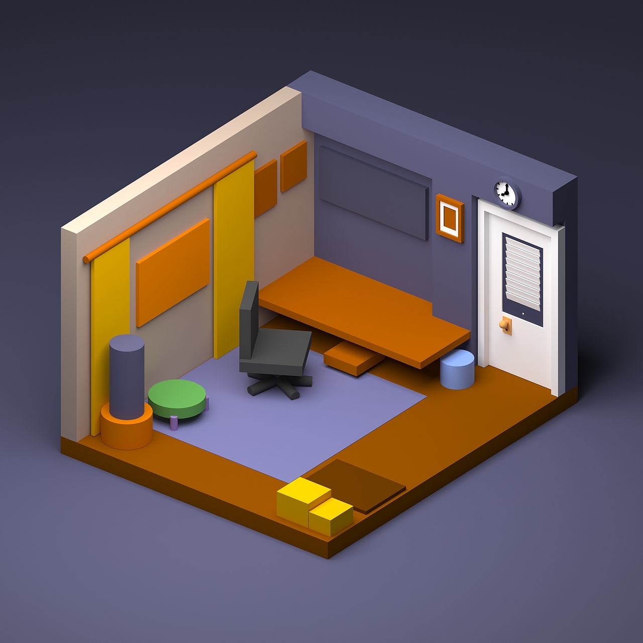 卡通2.5D场景建模动画