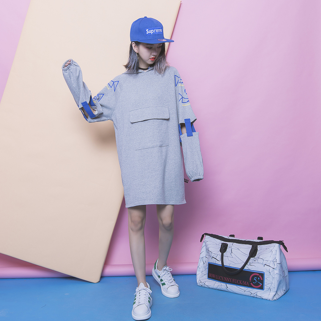 港风个性设计镂空袖宽松连衣裙（图ZNTk4OTczODQ=） - 休闲/流行服饰 - 站酷设计师kevin品牌设计原创素材 - 站酷ZCOOL