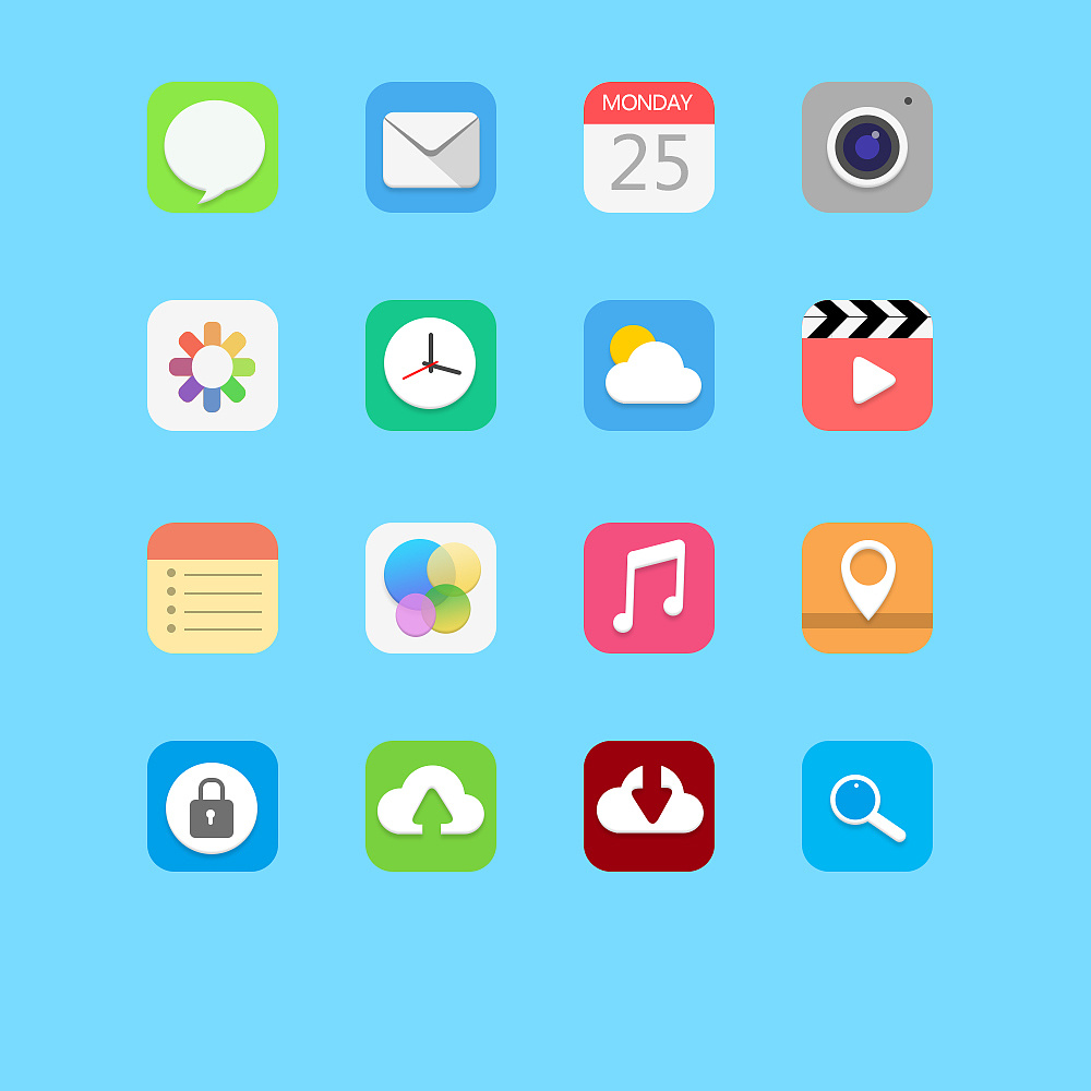 一组扁平化图标