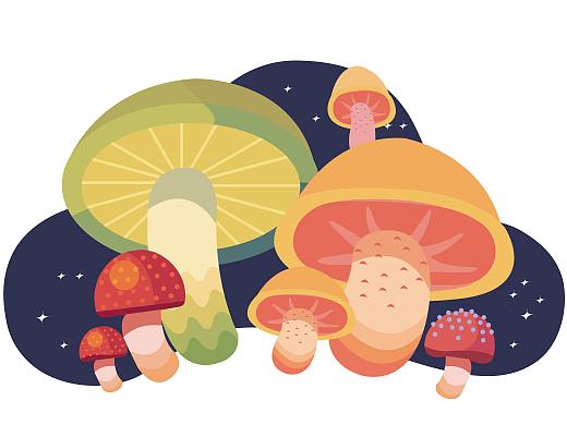 插画蘑菇（个人主页-ZMzQ2MTY5NTY=） - 创作习作 - 站酷设计师田小莉0724原创素材 - 站酷ZCOOL