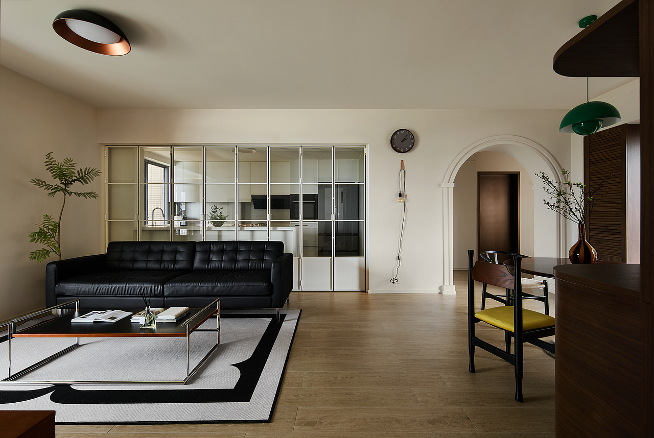 原创实景l LDK客餐厨一体化半开放式厨房