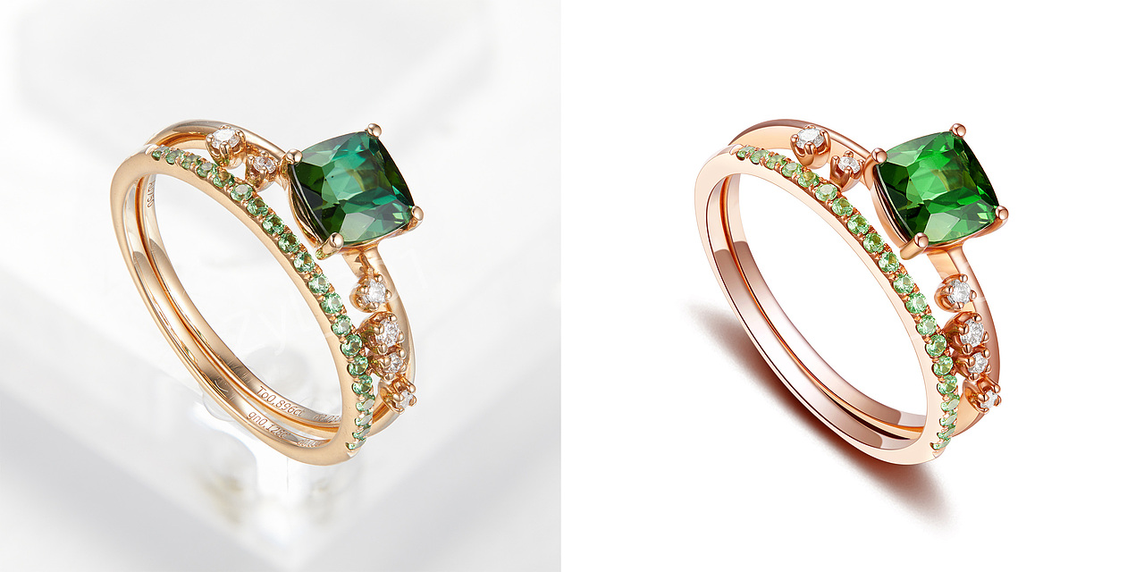 碧玺彩宝戒指,吊坠