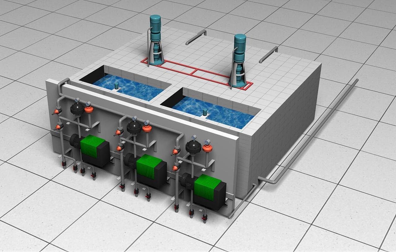 水厂3d效果图