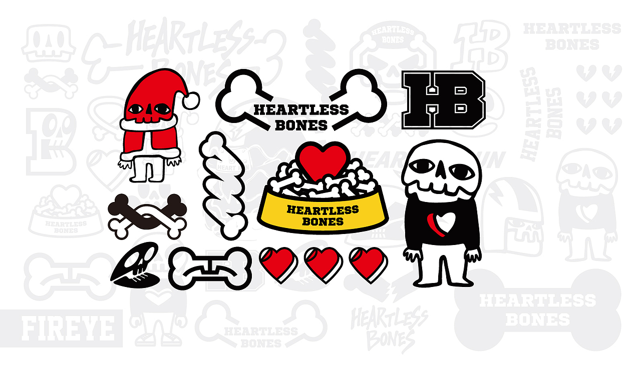 HERATLESS BONES-虚拟潮牌（图ZMTU5MTY4OTI=） - 新锐潮流插画 - 站酷设计师Fireye峰原创素材 - 站酷ZCOOL