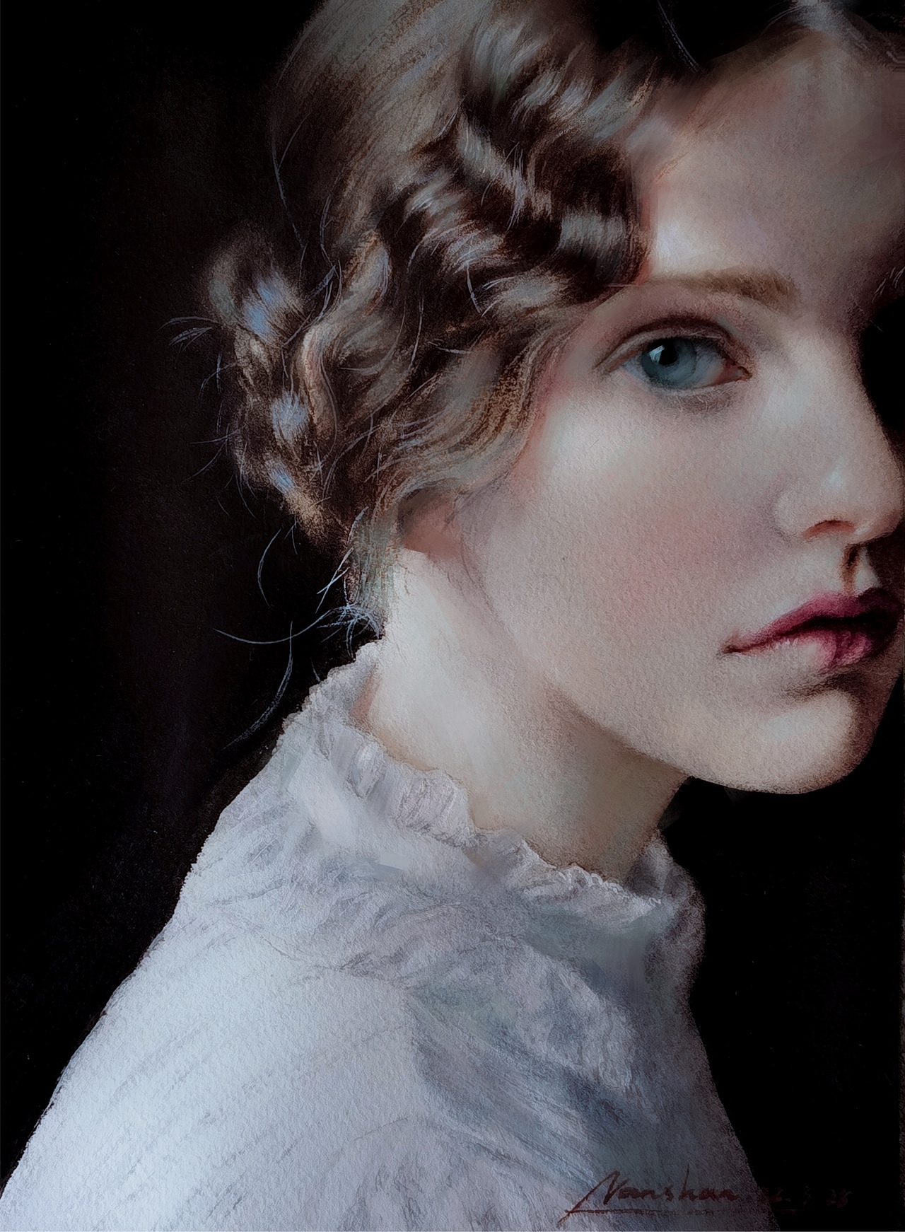 一组水彩人像练习