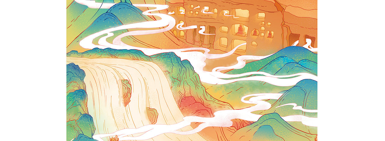 山西名景 插画（图ZMTgwMzM3MzE2） - 艺术插画 - 站酷设计师嘿白HB原创素材 - 站酷ZCOOL